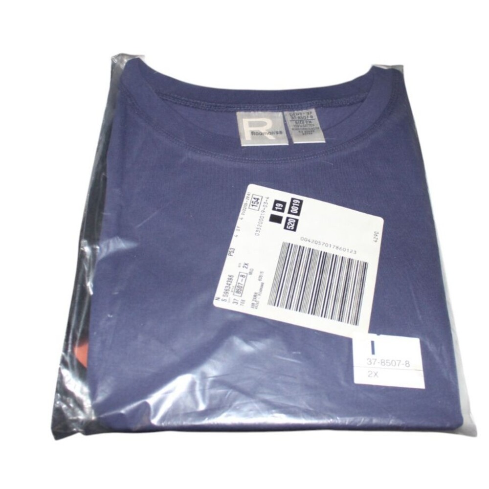 Roaman’s Women's Size 2X Long Sleeve Blue Cotton NIP